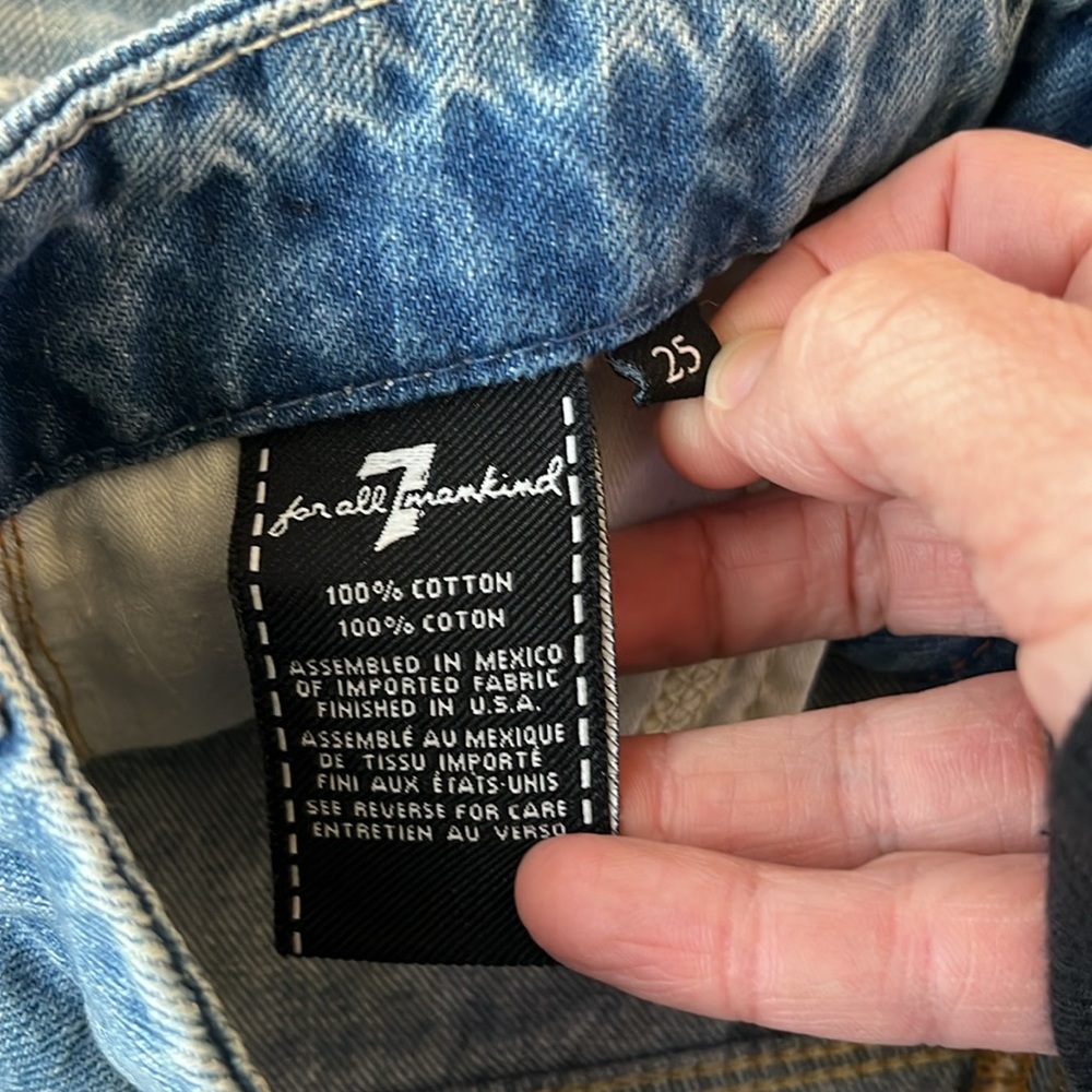 7 for all Mankind denim mini skirt size 25 - Picture 3 of 8